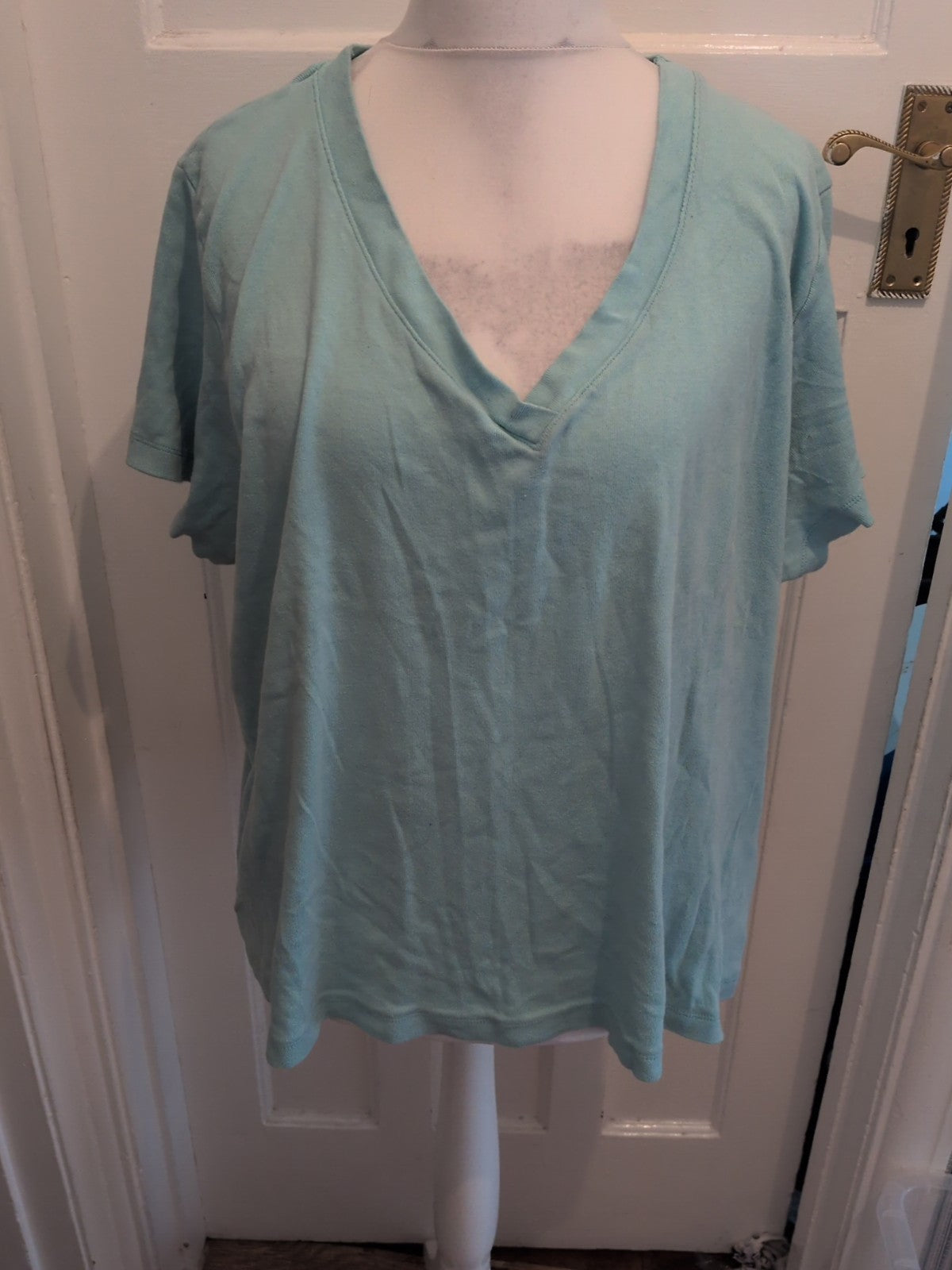 Evans 30/32 Turquoise Short Sleeve Blouse