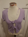 Ladies Primark Size Medium Lilac Short Sleeved Blouse