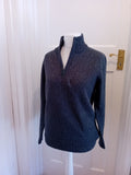 Tu Medium Navy Fleck High Neck Jumper