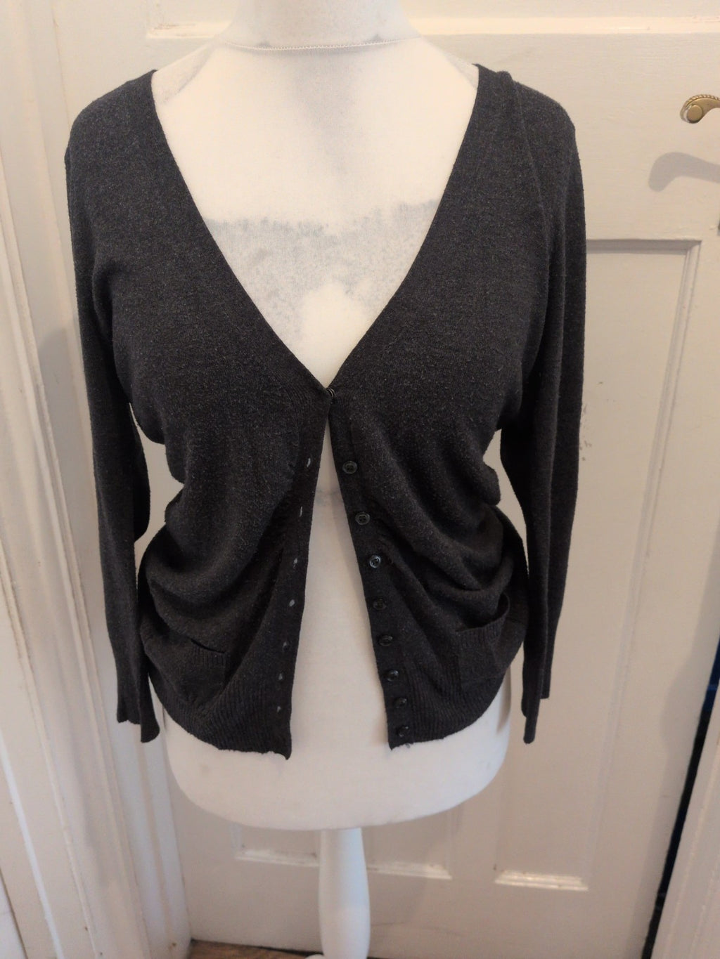New Look 12 Dark Grey V Neck Cardigan