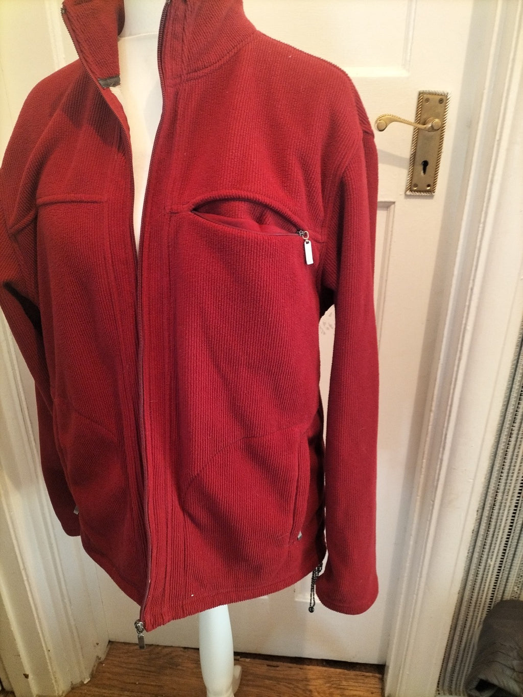 Mens Cedarwood State Size XL Purple Ribbed Full Zip Jumper