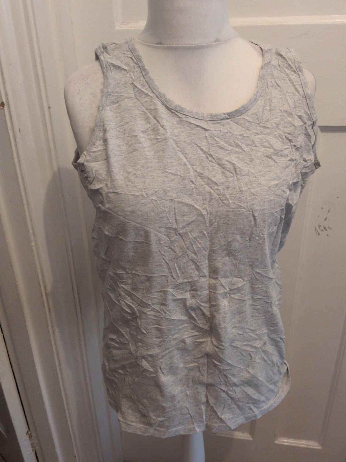 Fruit Of The loom Large Grey Sleeveless T-shirt Ladies