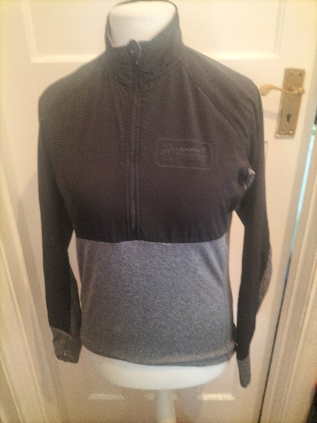 Mens Size Small Grey And Black London Marathon Pullover Jumper