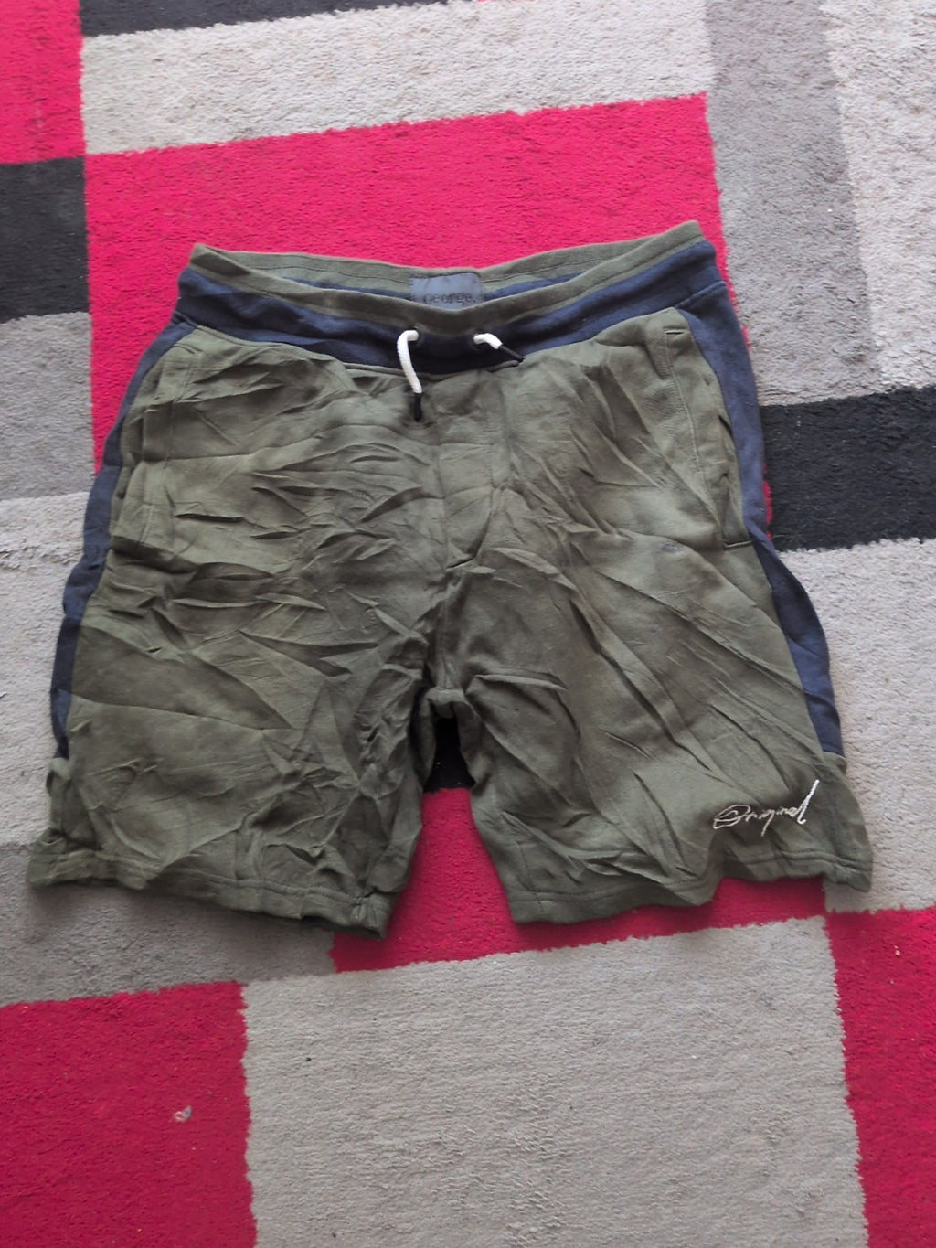George Medium Green And Navy Sweat Shorts