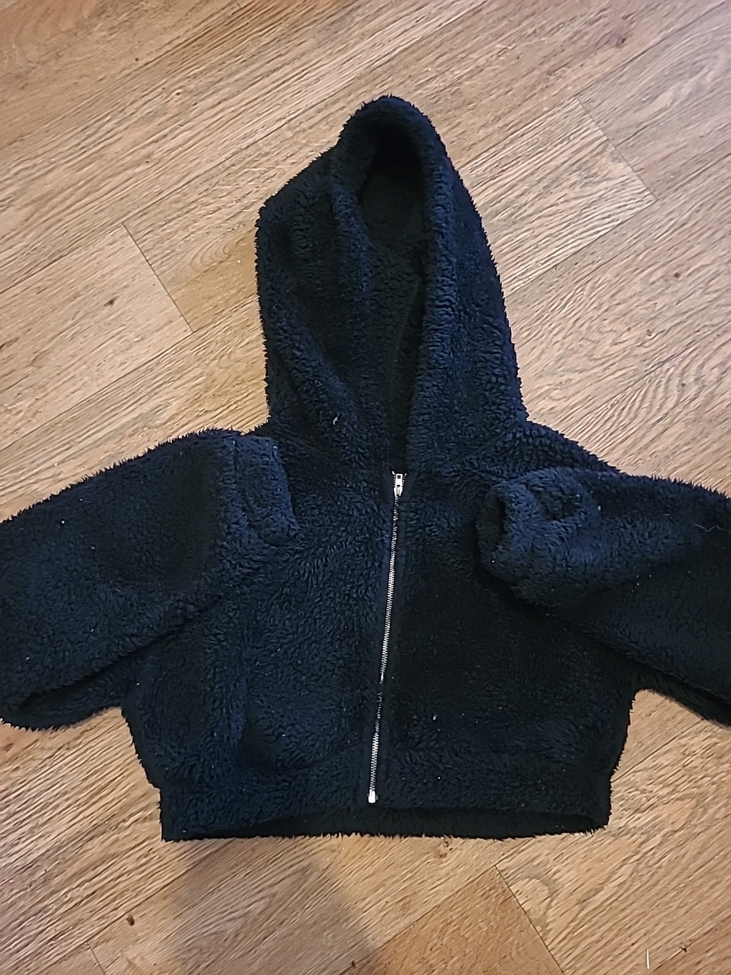 Ladies Shein Size XS Black Warm Cropped Long Sleeved Jacket