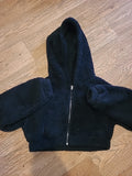 Ladies Shein Size XS Black Warm Cropped Long Sleeved Jacket
