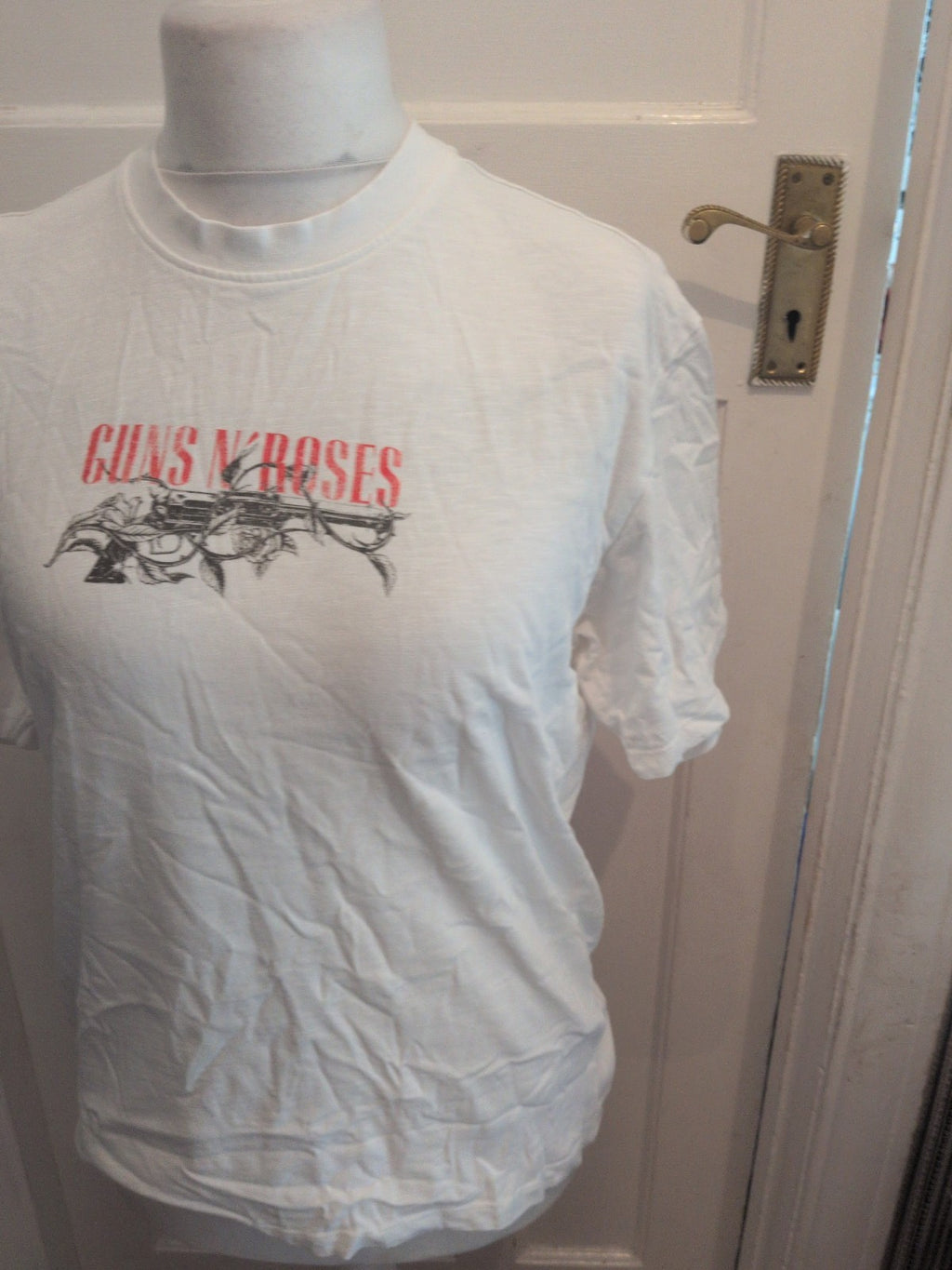 Guns'n'roses Medium White Printed Short Sleeve T-shirt