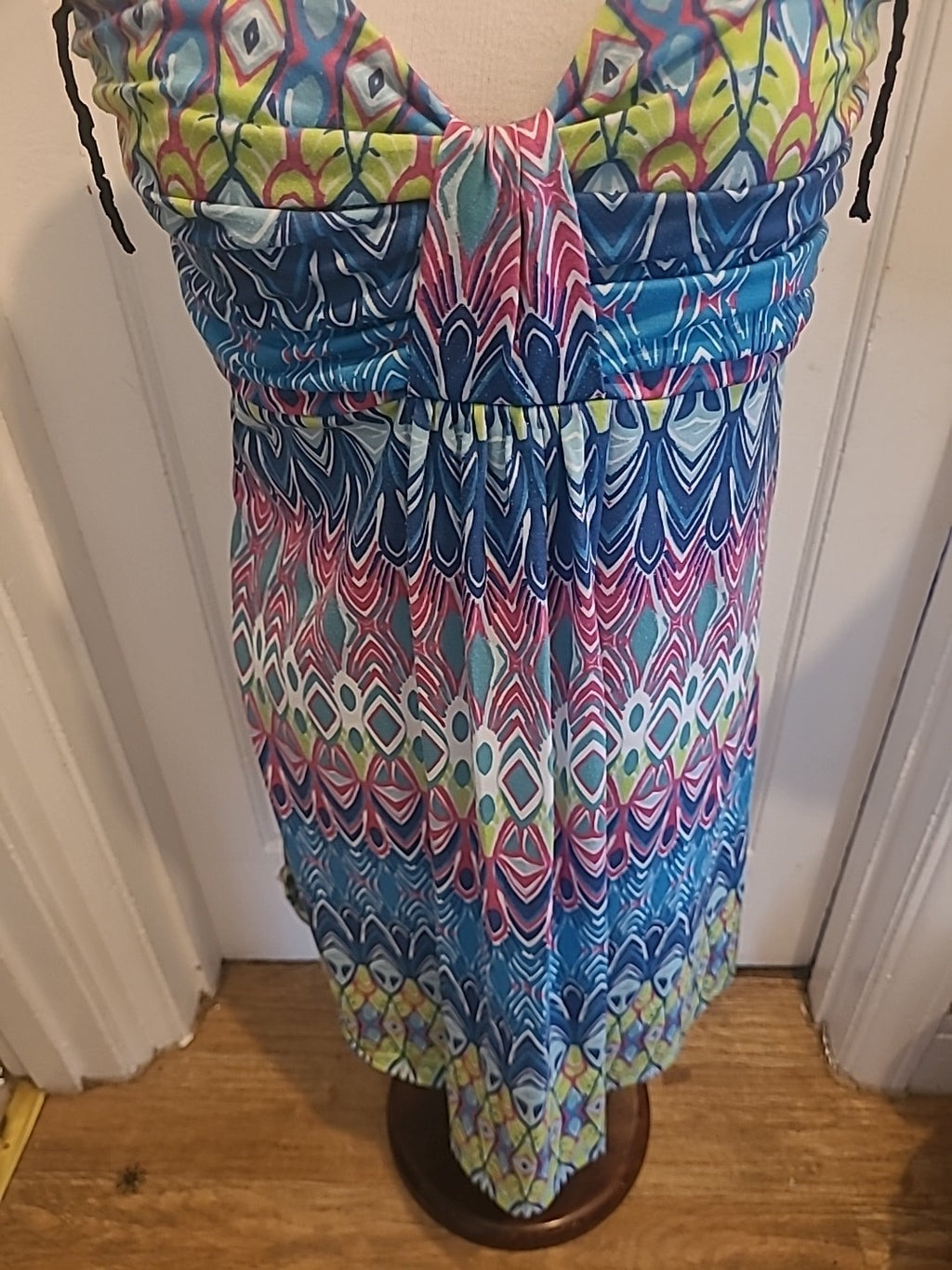 Ladies Forca Portugal Size Medium Multicoloured Sleeveless Low Cut Dress
