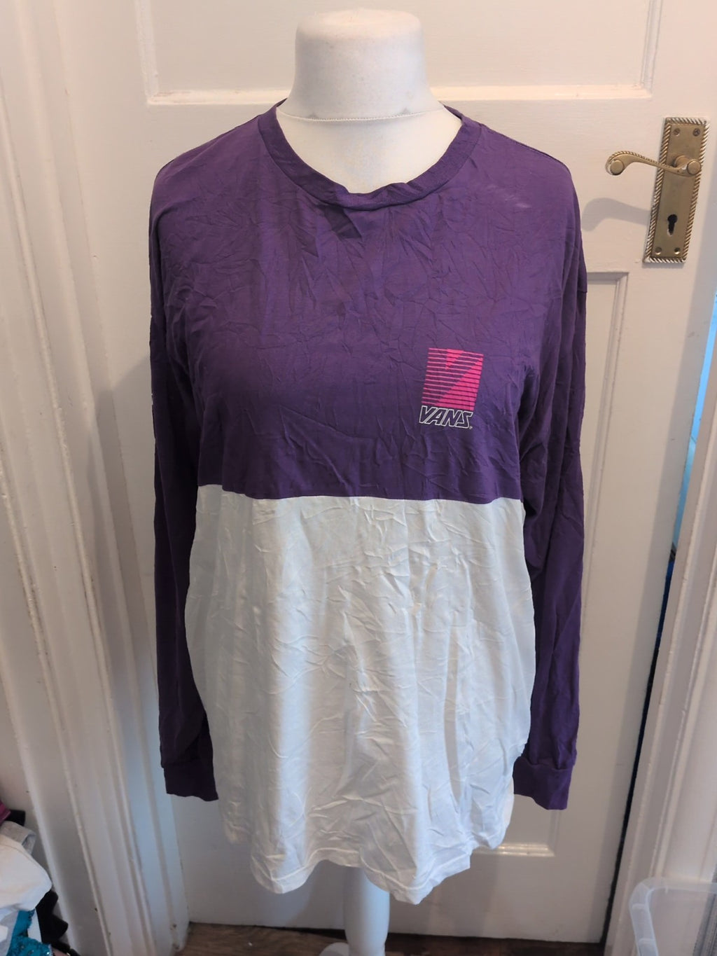 Vans XL Purple And White Long Sleeve T-shirt