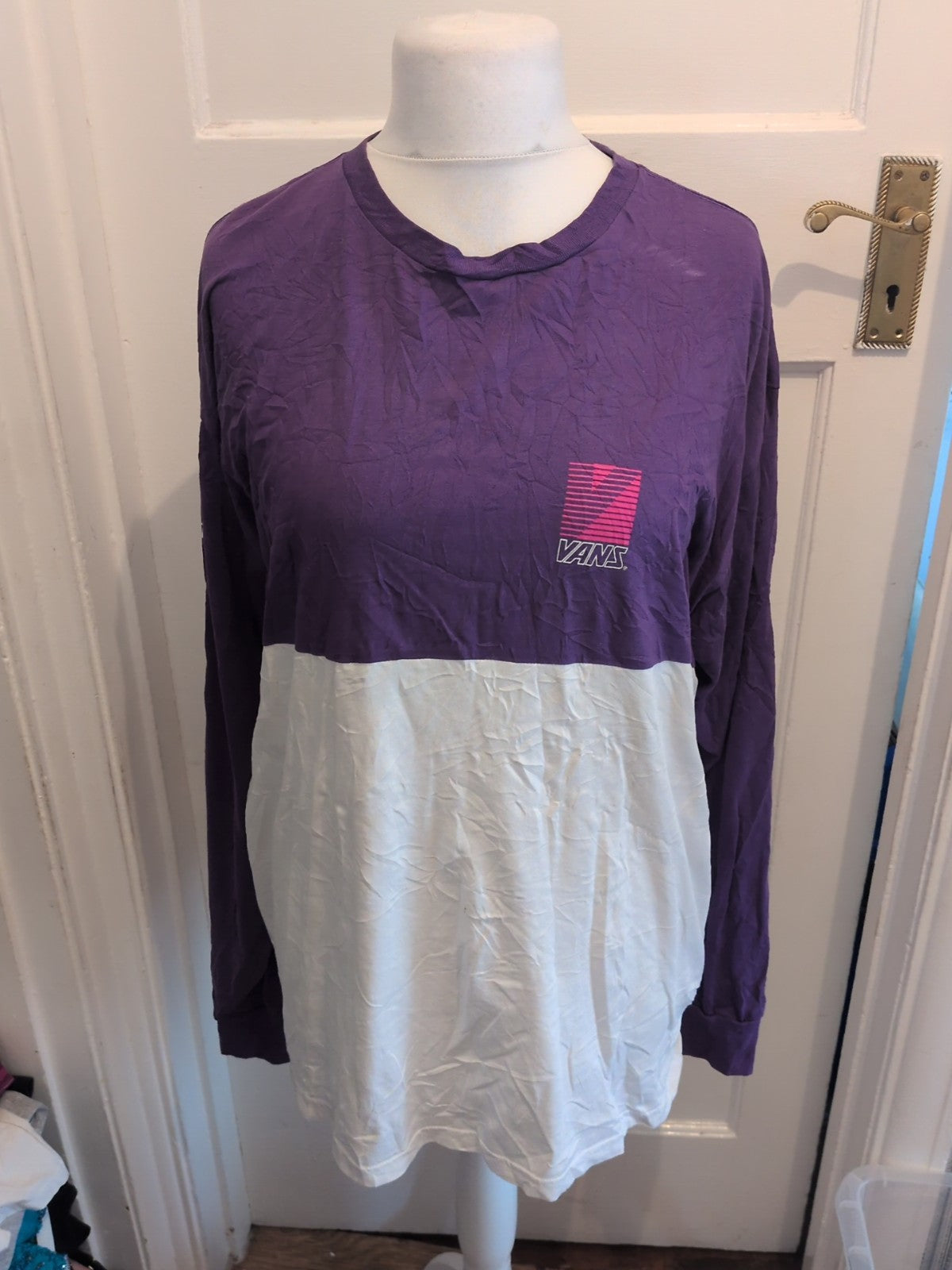 Vans XL Purple And White Long Sleeve T-shirt