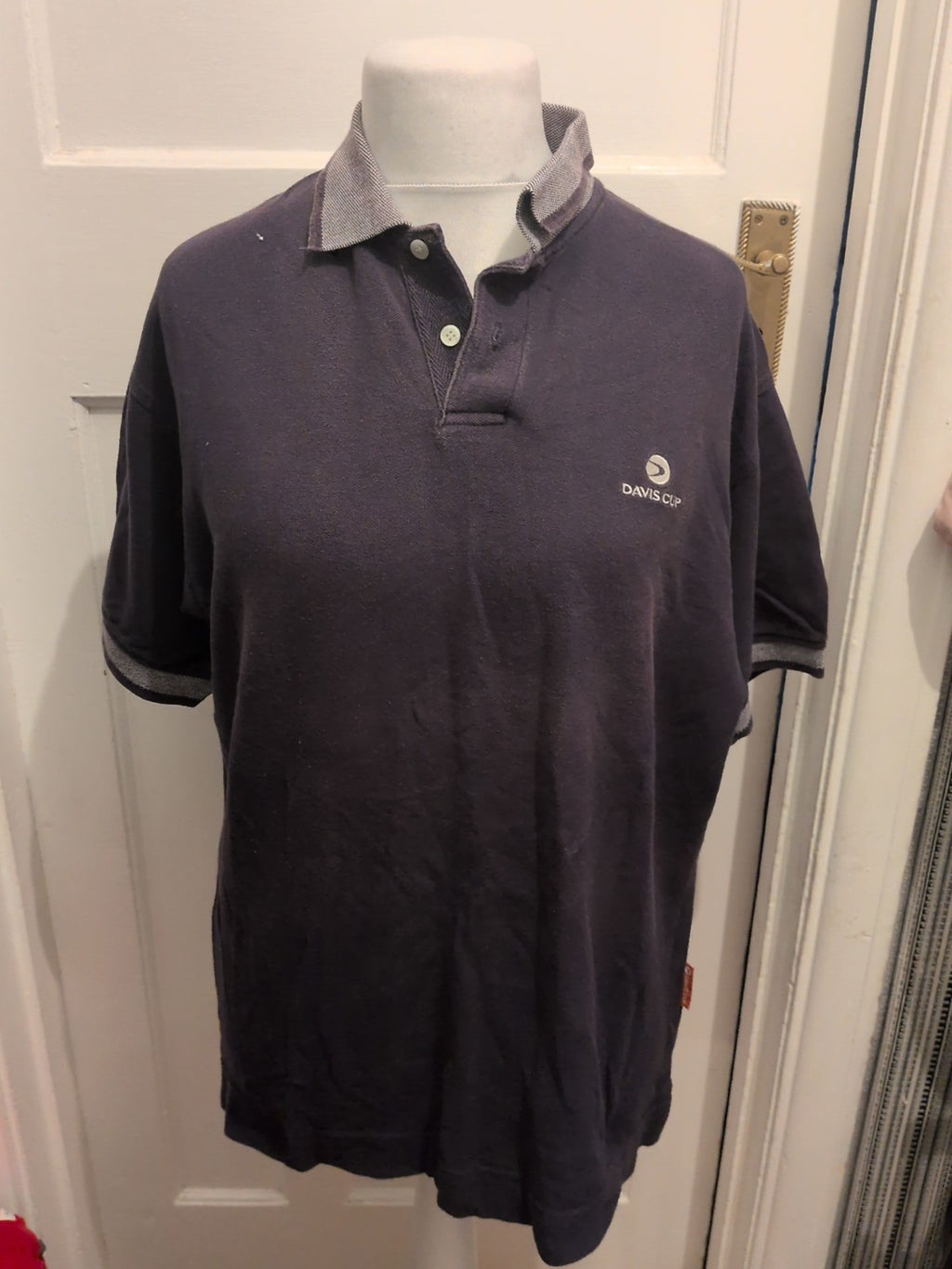 David Cup Medium Navy Short Sleeve Polo