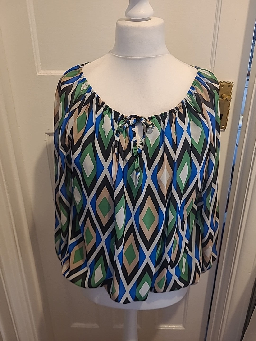Ladies Blue Vanilla Size M/L Multicoloured Striped Blouse