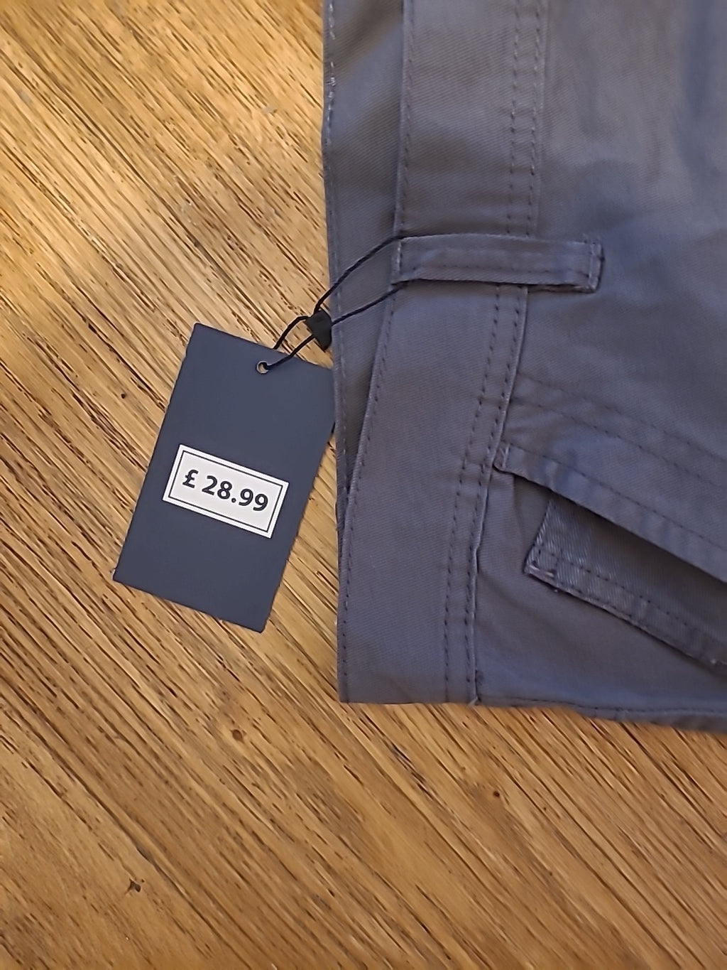 Brand New Mens Charles Classic Size 38" Grey Cropped Jeans/Long Shorts