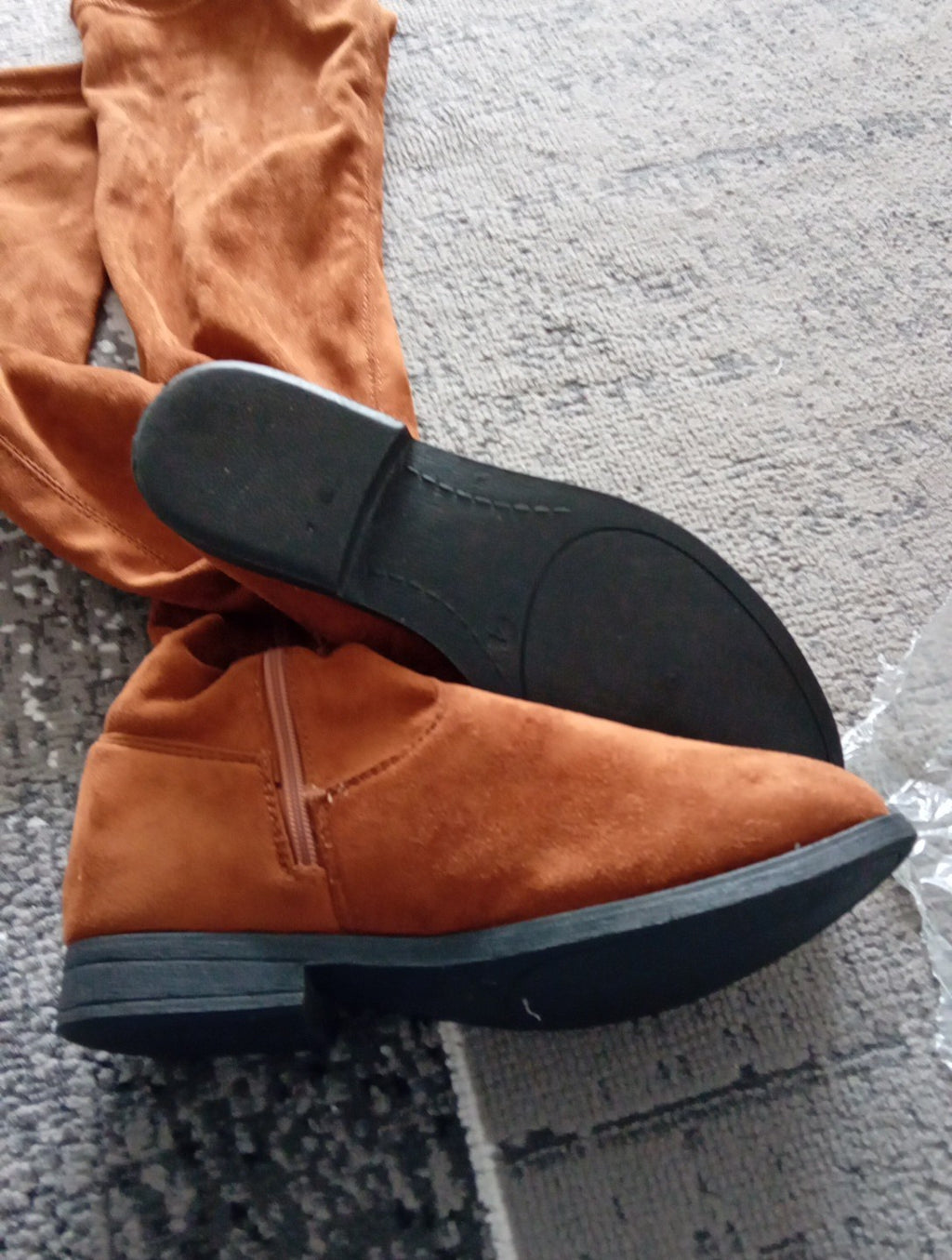 Ladies Tan Knee Length Boots Size 4 Beyou Free Delivery