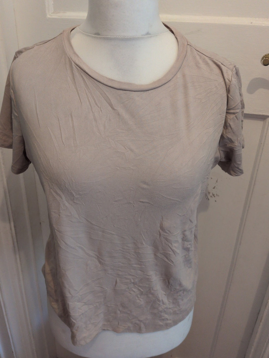 Shein Large Beige T-shirt Short Sleeve Ladies