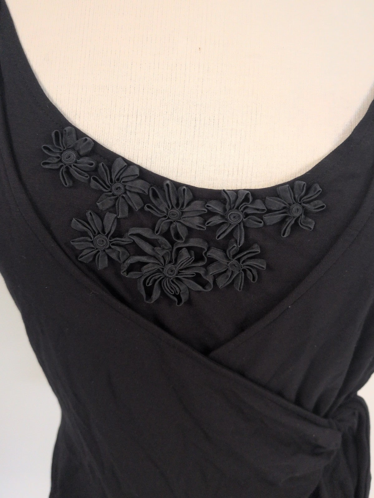 Linea Large Black Scoop Neck Short Sleeve Blouse