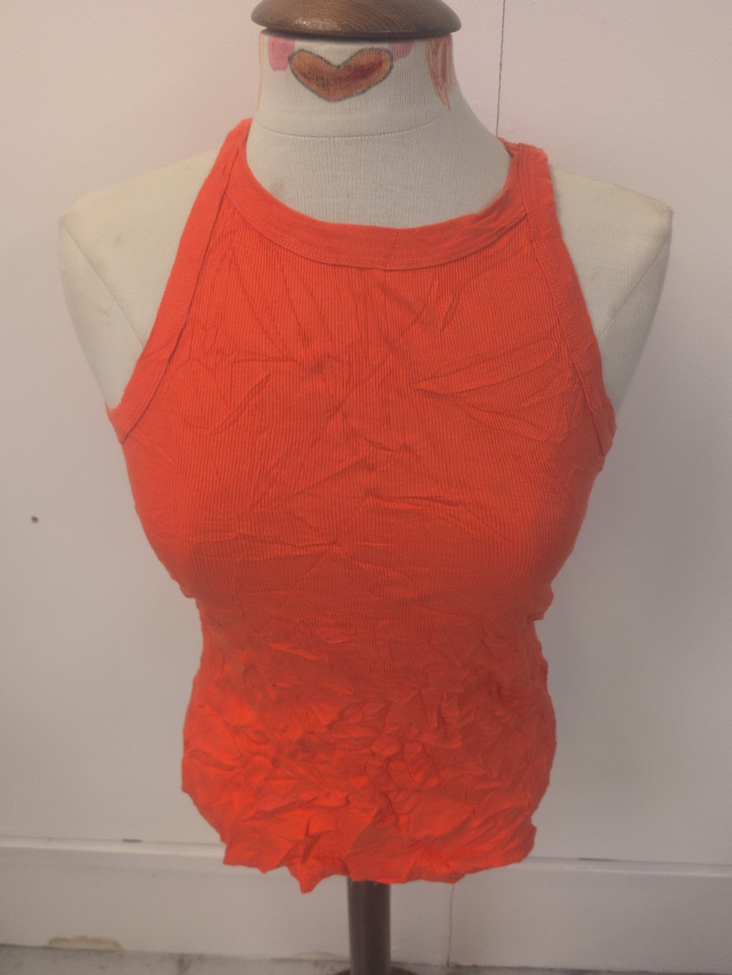 Ladies River Island Size 14 Bright Orange Sleeveless T-shirt