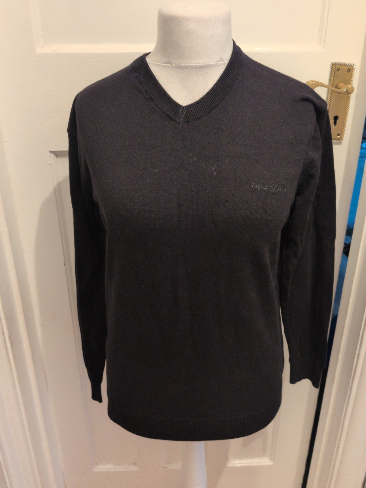 Pierre Cardin Medium Black V Neck Long Sleeve Jumper