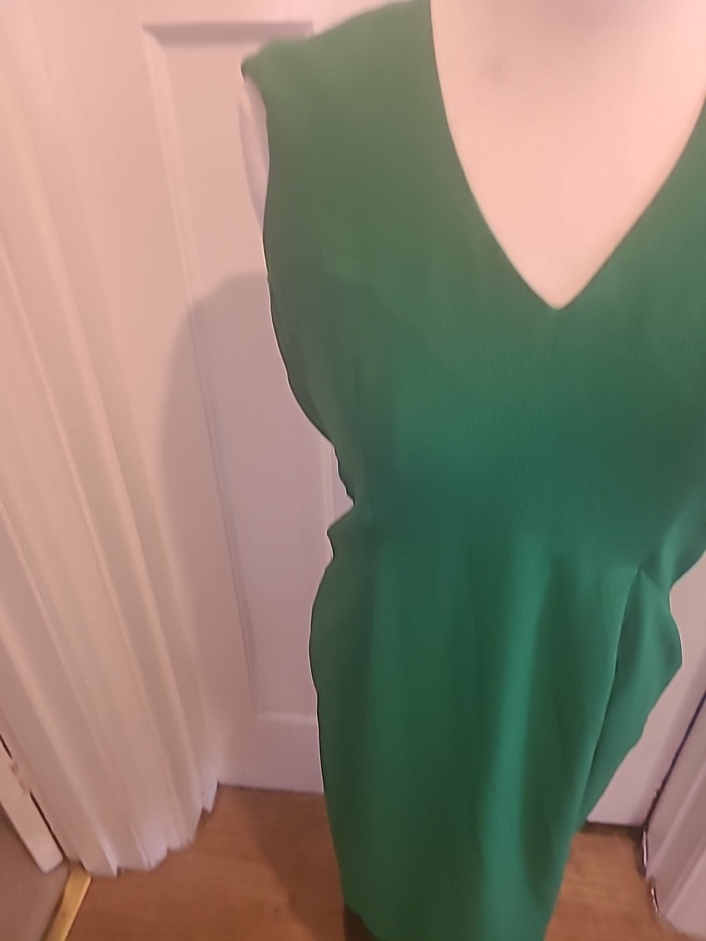 Ladies H&M US 8 Bottle Green Short Sleeve Dress