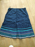 Ladies Size 10-12 Dark Navy With Stripes Flare Skirt Midi