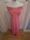 Ladies Miso Size 10 Pink And White Stripe Boobtube Dress
