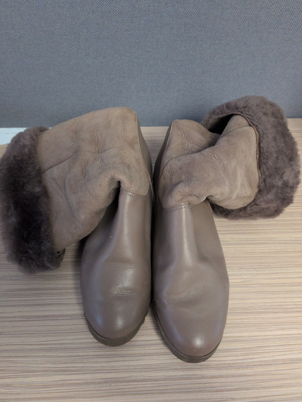 Moorlands UK 5 Beige Faux Fur Ankle Boots
