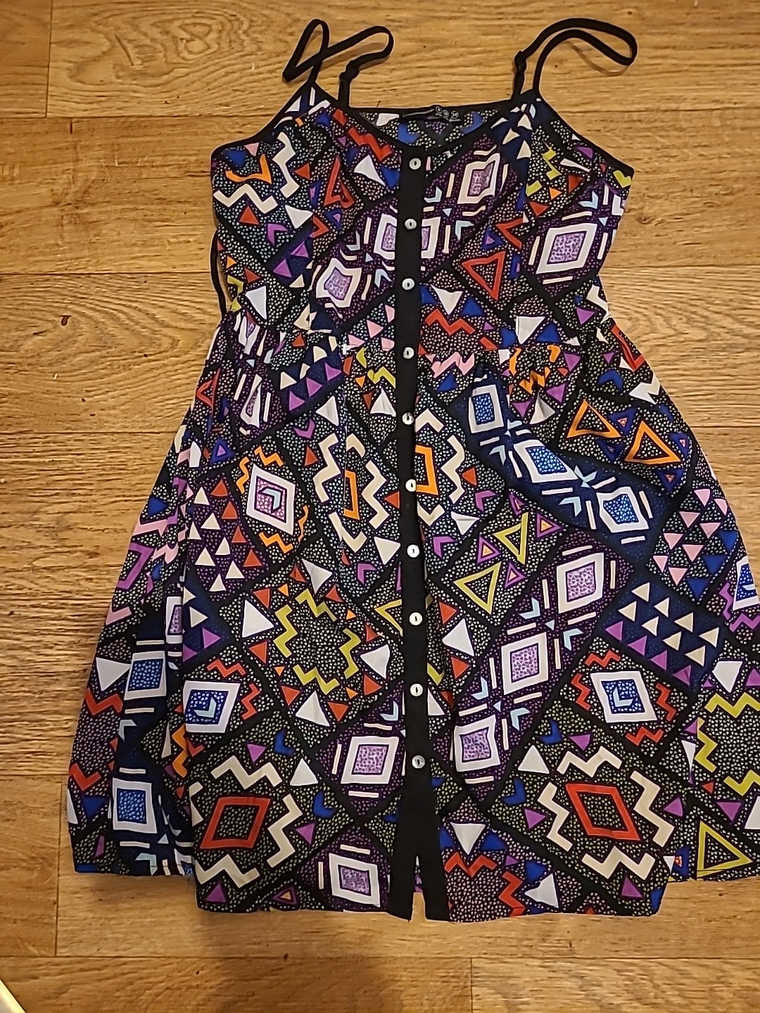 Ladies Primark Size 8 Multicoloured Sleeveless Strappy Dress