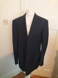 Mens Marks And Spencer Sartorial Size 46L Black Faint Striped Lined Jacket
