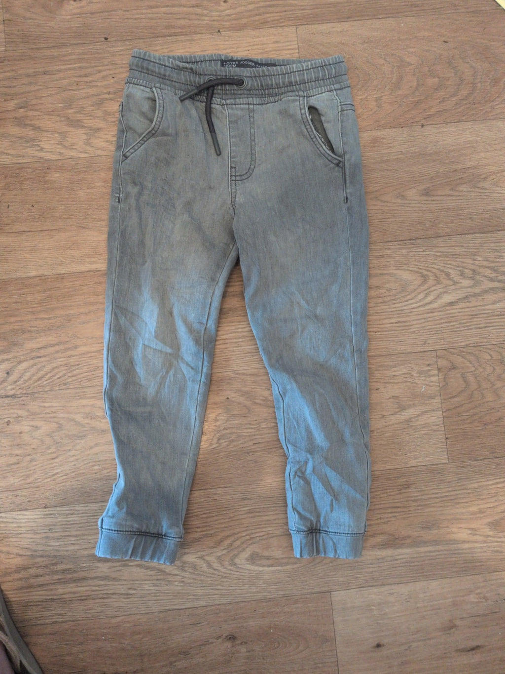 Denim&Co 4-5 Years Grey Denim Jogger Elasticated