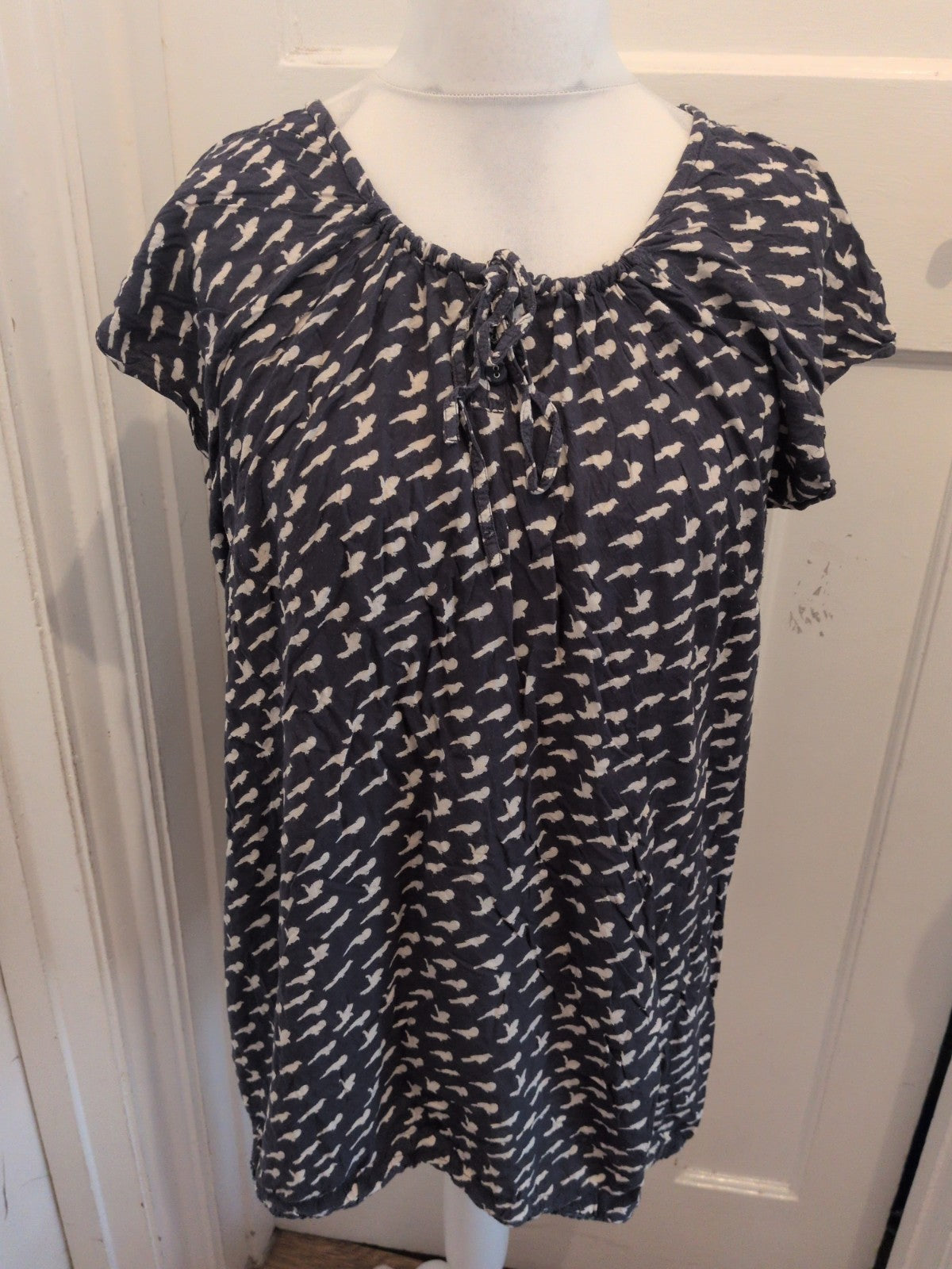 18-20 Multicoloured Bird Pattern Short Sleeve Blouse