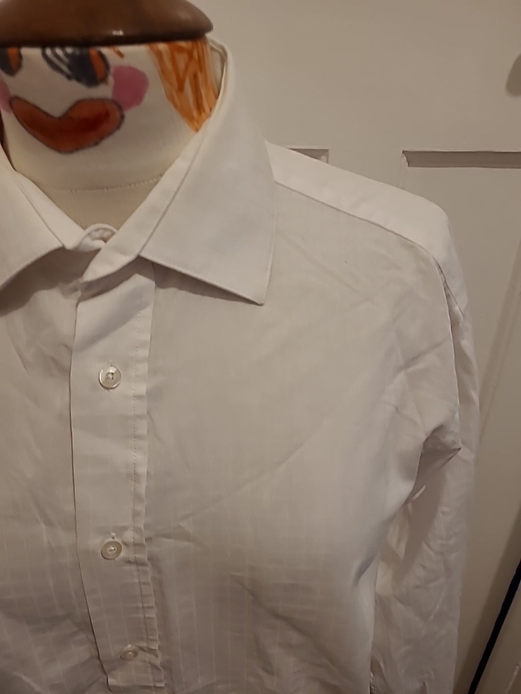 Mens Ben Sherman Size 16" White Long Sleeved Shirt