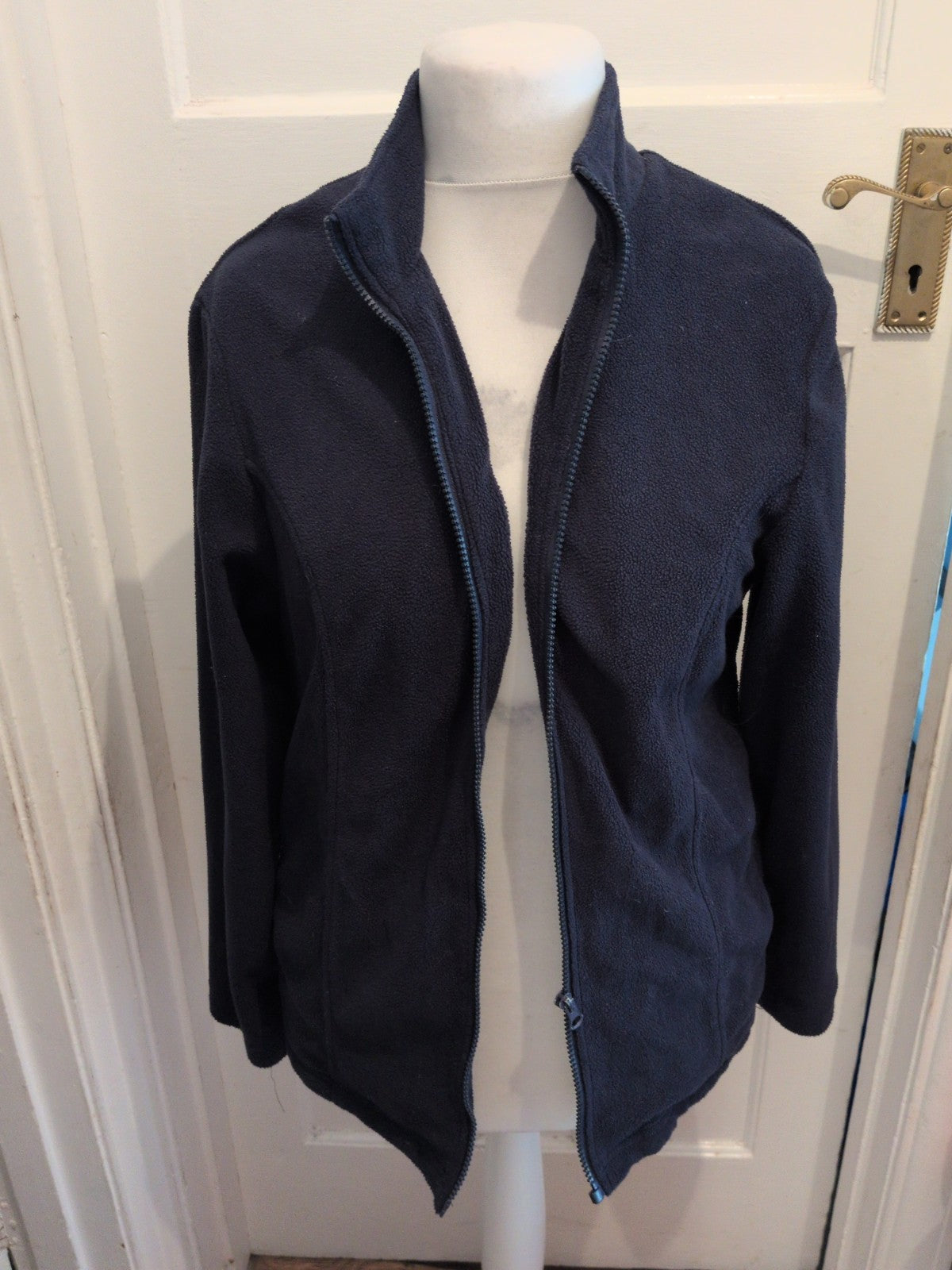 Ladies Damart 10-12 Navy Full Zip Jumper