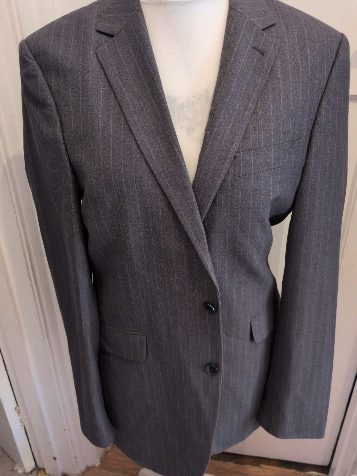 Burton Tailored 40L Grey Pinstripe Suit Jacket