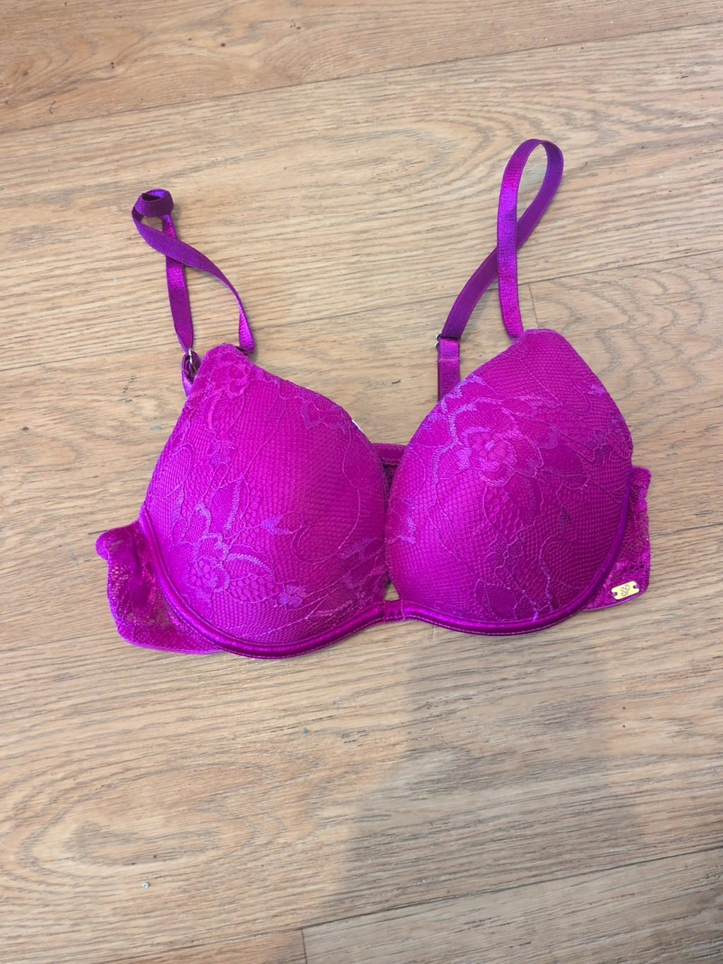 Secret Possessions Purple Lace Floral Padded And Wired Bra