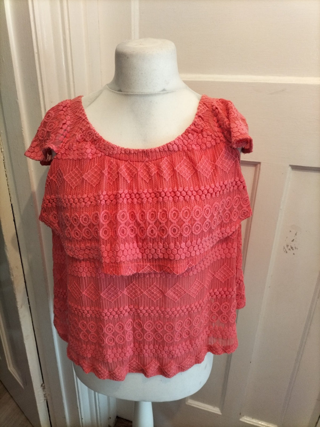 Next 10 Pink Lacey Pattern Sleeveless Blouse
