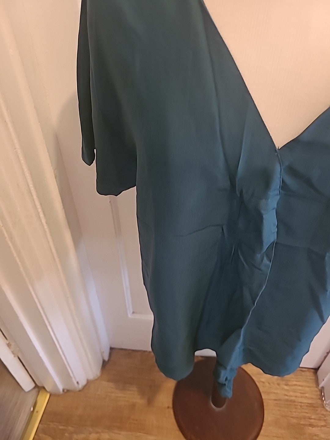 Ladies Natura Size XS Bottle Green Short Sleeved Blouse