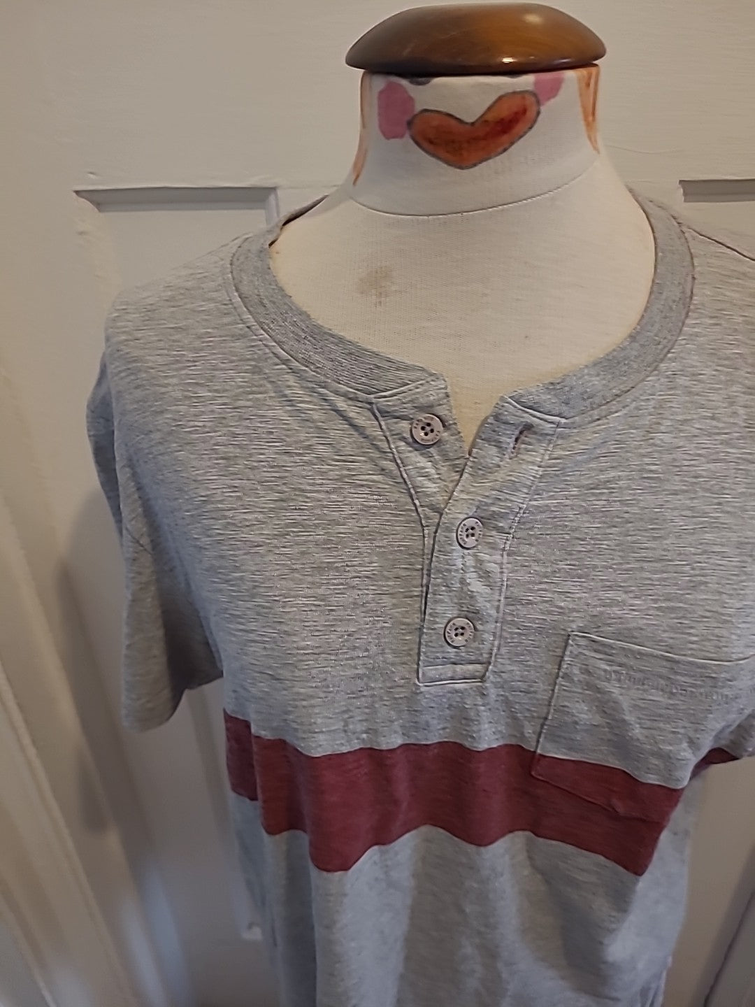 Mens Fatface Size Medium Grey Short Sleeved Uncollared Polo