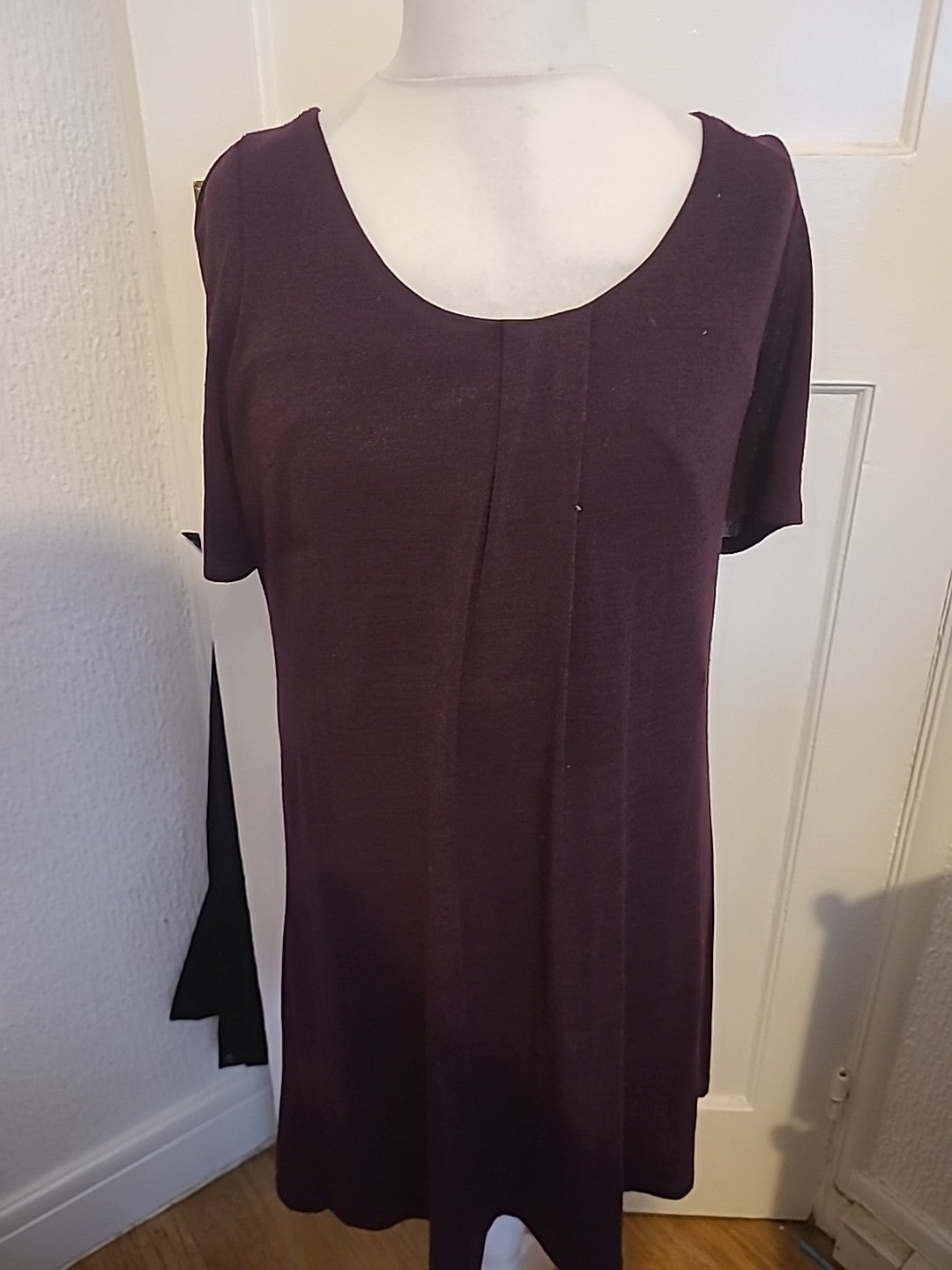 Ladies S.L.Fashions Size 12 Deep Purple Short Sleeve Dress