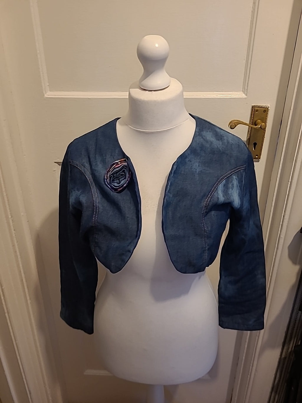 Ladies Flam Mode Size Large Blue Cardigan