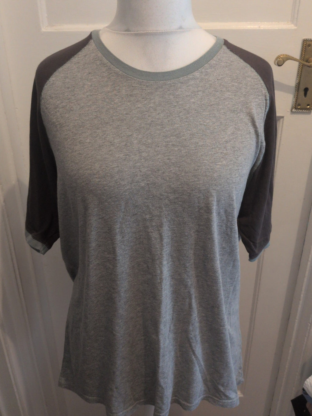 Marks And Spencer Large Grey And Charcoal Sleeve Pyjama Top