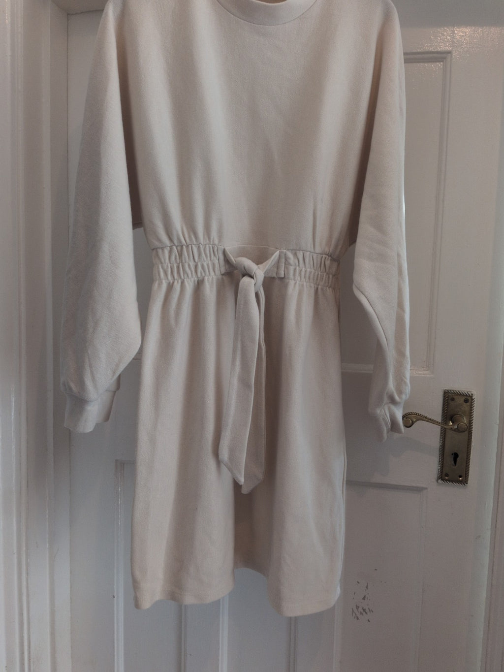 Primark 10 Cream Fit And Flare Long Sleeve Dress