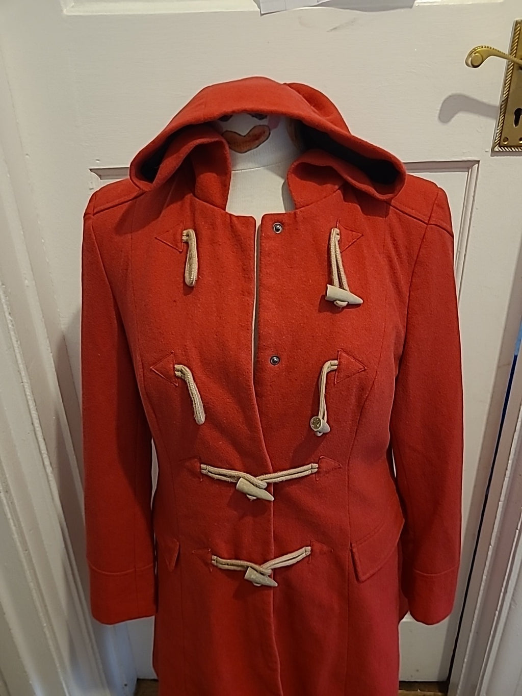 Ladies Size 12 Red Lined Popper Fastening Jacket