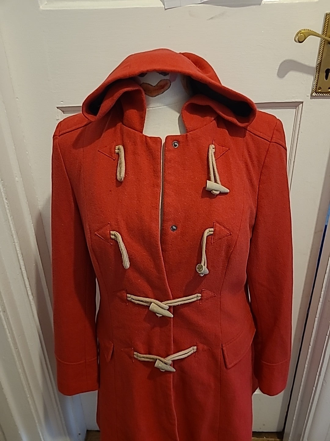 Ladies Size 12 Red Lined Popper Fastening Jacket