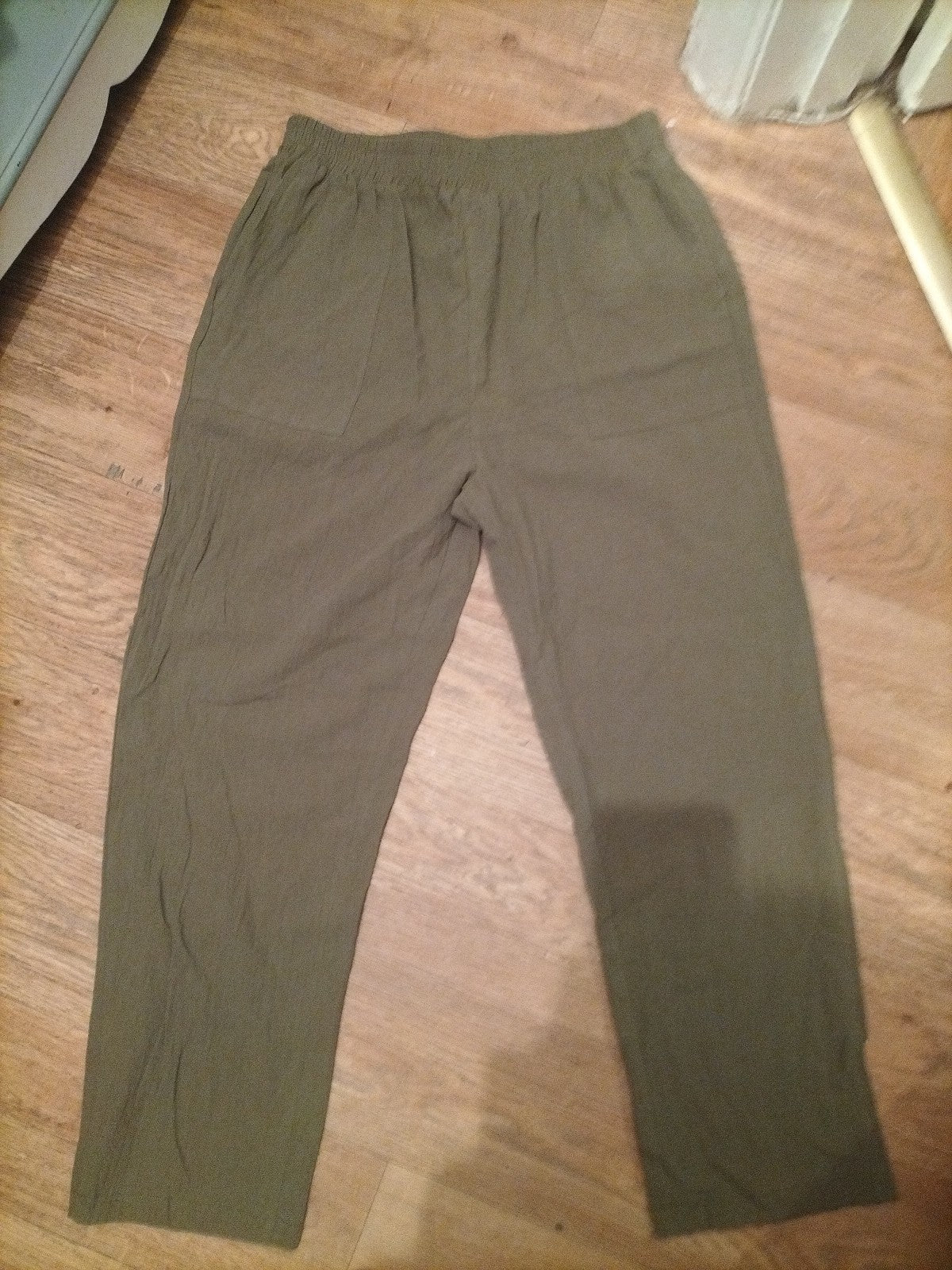 Ladies Shein Size Large Khaki Elasticated Trousers