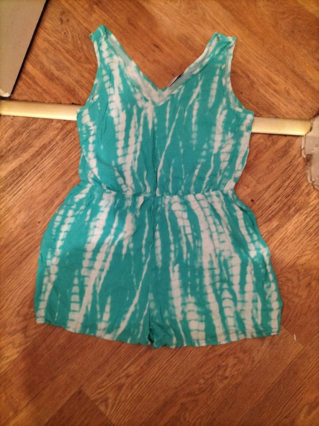 Ladies Papaya Size 12 Turquoise And White Sleeveless Playsuit