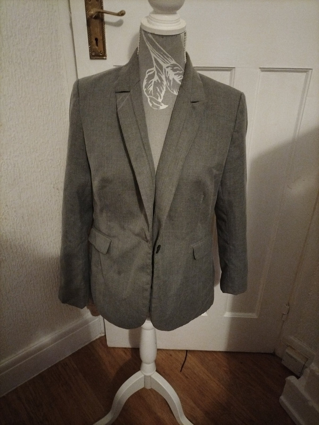 Men's Simon Jersey Size 14 Grey Padded Long Sleeved Blazer