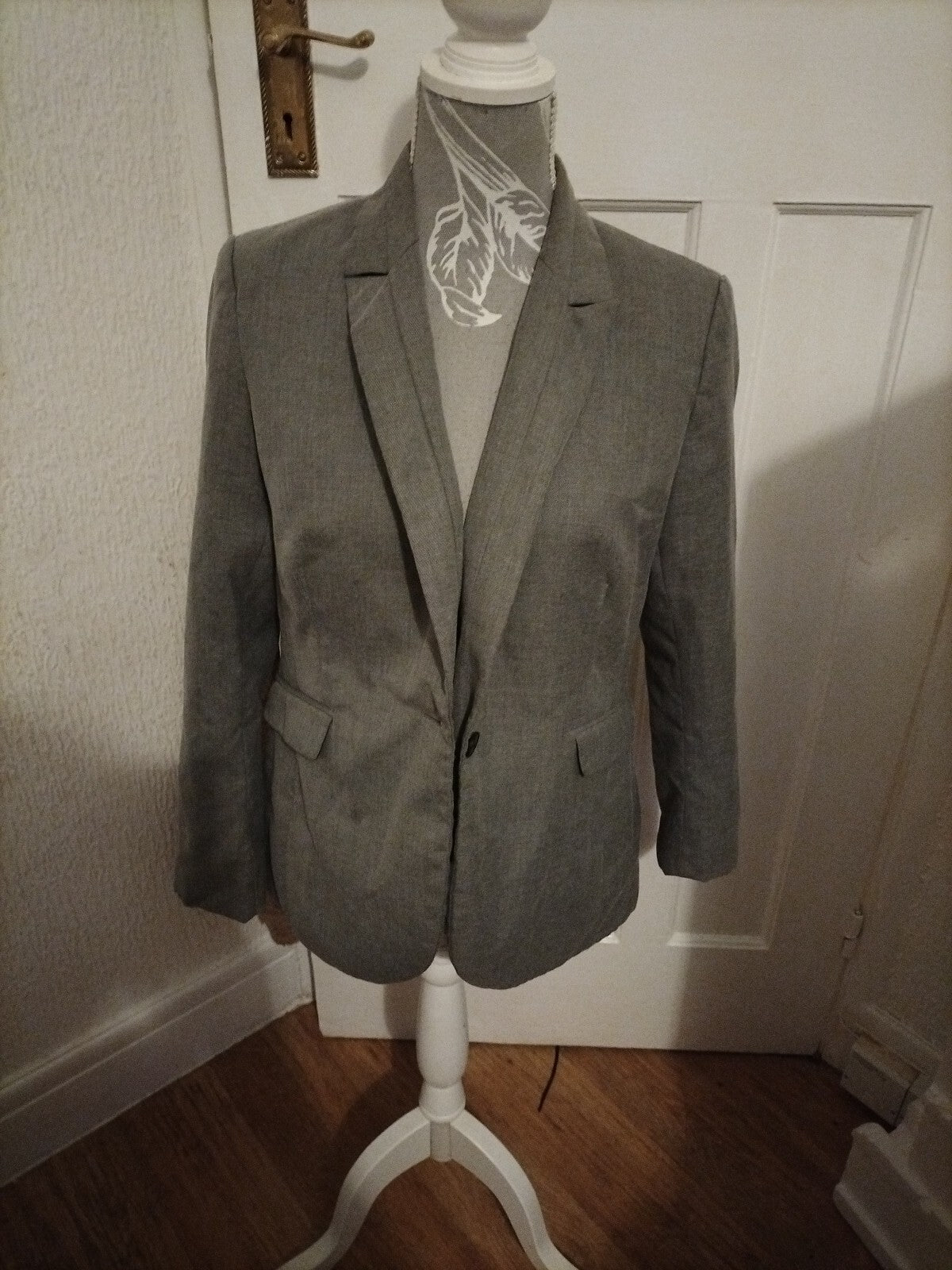 Men's Simon Jersey Size 14 Grey Padded Long Sleeved Blazer
