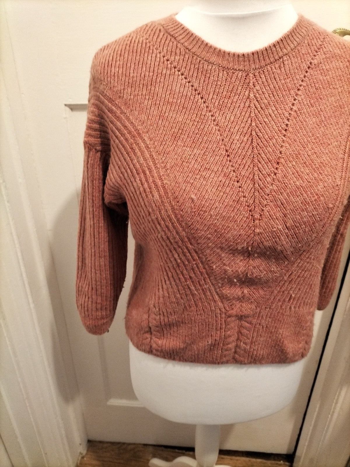 Ladies George Size 12 Pink Ribbed Warm Pullover Jumper