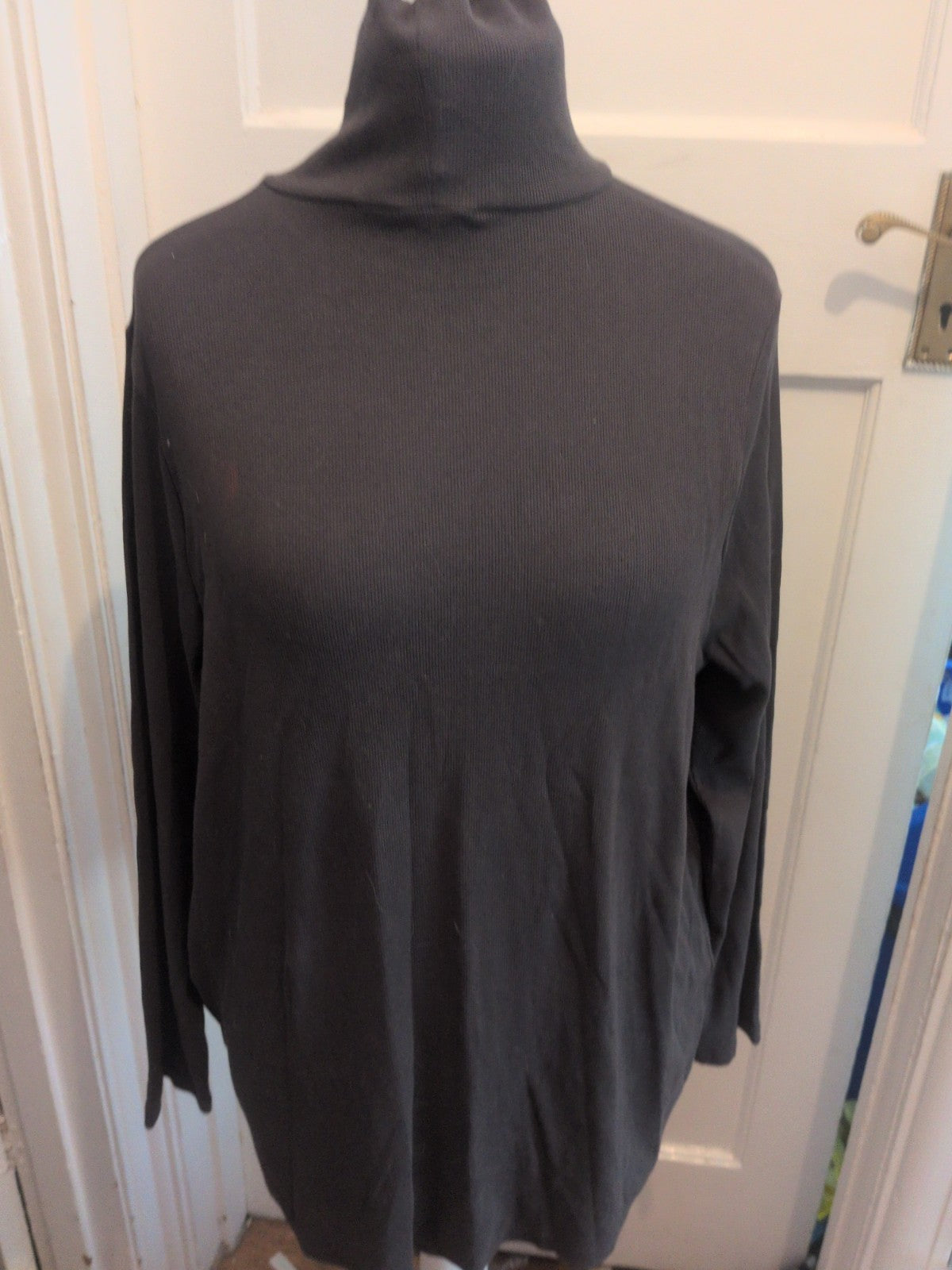 George 24 Long Sleeve Charcoal High Neck T-shirt