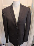 Mens Taylor&Wright Size 40R Tailored Fit Dark Brown Pinstripe Suit Jacket